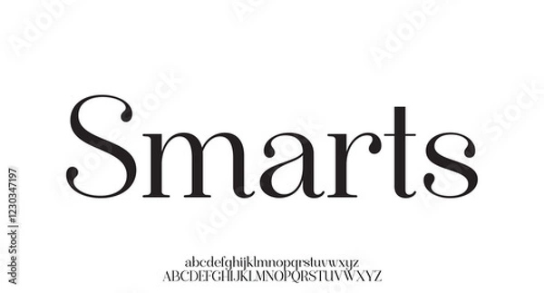 Fototapeta Elegant minimal luxury Font. Luxurious Glamour Exclusive Regular Font. Uppercase Lowercase and Number. Minimal Fashion Design
