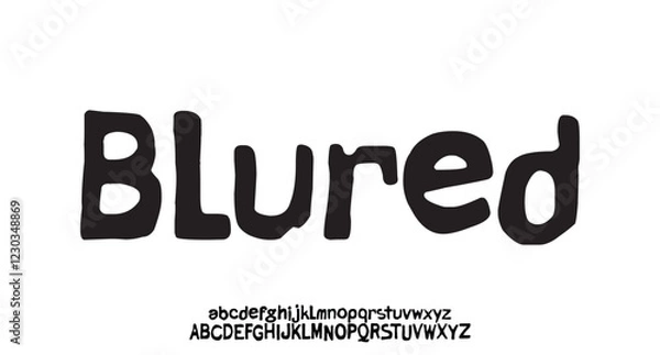 Fototapeta Handwritten brush font in grunge style. Letters with rough texture for logo and t-shirt design
