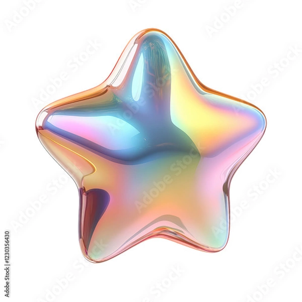 Obraz Isolated Translucent Star with Soft Rainbow Hues