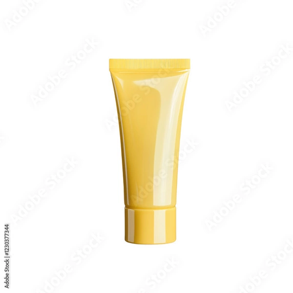 Obraz Yellow plastic tube of cream isolated on transparent background