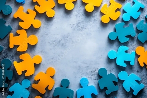 Fototapeta Creative Abstract Team Pattern with Simple Layout