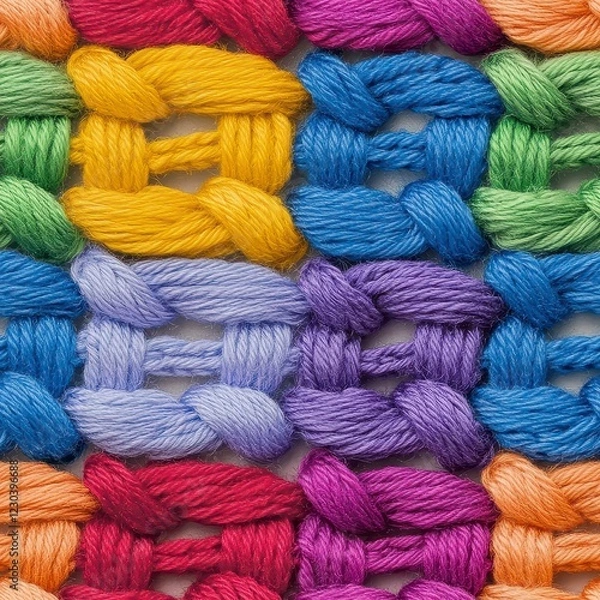 Fototapeta Intricate Colorful Thread Weave A Detailed Textile Close Up