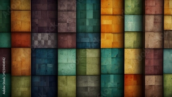 Fototapeta abstract tiled designs in a range of colors.