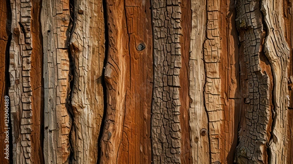 Fototapeta Old brown tree bark background wallpaper. Amazing and perfect nature texture in horizontal.