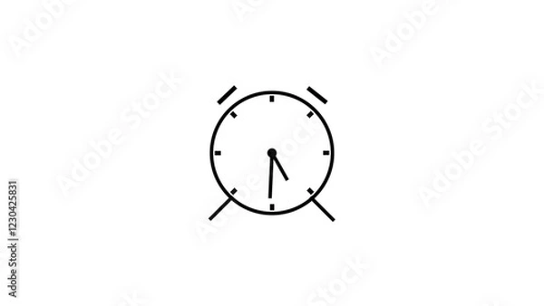 Fototapeta alarm Clock icon, Vector illustration flat design on white background.