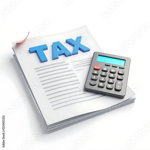Obraz Tax Calculation with Documents and Calculator