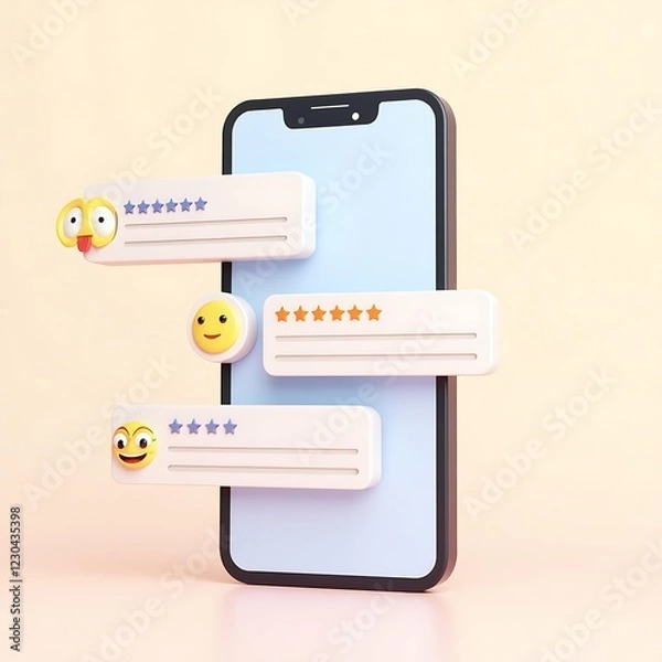 Obraz Smartphone with Customer Reviews