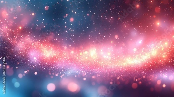 Fototapeta Sparkling cosmic nebula, vibrant colors, glowing dust, galaxy background, ideal for science fiction or fantasy design