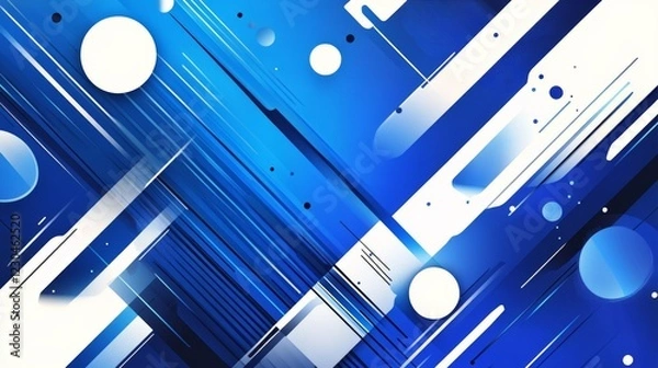 Fototapeta Modern abstract background, blue white gradations, circle effect,shape memphis, trendy , vector ,eps 10