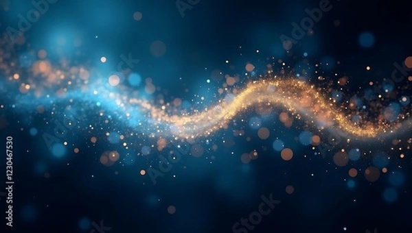 Fototapeta A mesmerizing background of abstract swirling glitter lights of radiant blues