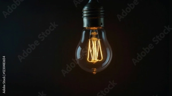 Fototapeta light bulb on dark background