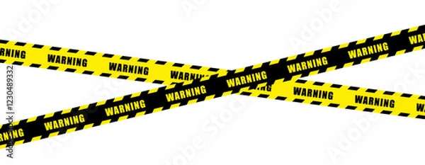 Fototapeta caution warning tape set: designed for industrial safety, roadwork, construction, and hazard zones. Vector illustration  