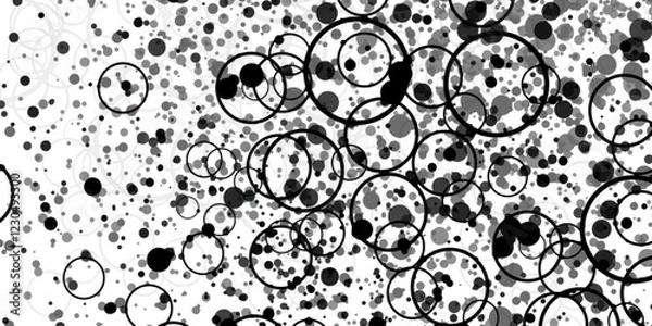 Fototapeta Black and grey grungy distress dispersion effect abstract white modern loft decor texture background, black and grey dust exploding against white background abstract seamless pattern texture effect.