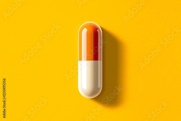 Fototapeta Two-toned Capsule on Yellow Background