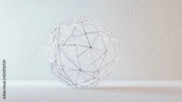 Fototapeta Abstract sphere structure on a flat surface, technology