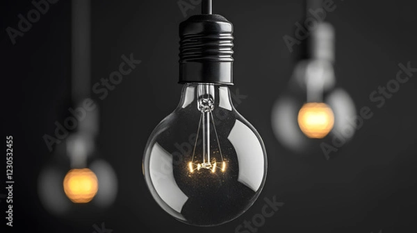 Fototapeta A light bulb with the symbol of an idea glowing inside, representing innovation and creativity.