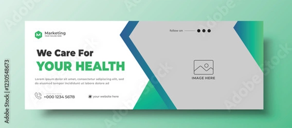 Fototapeta Medical healthcare Facebook cover and social media web banner design template	