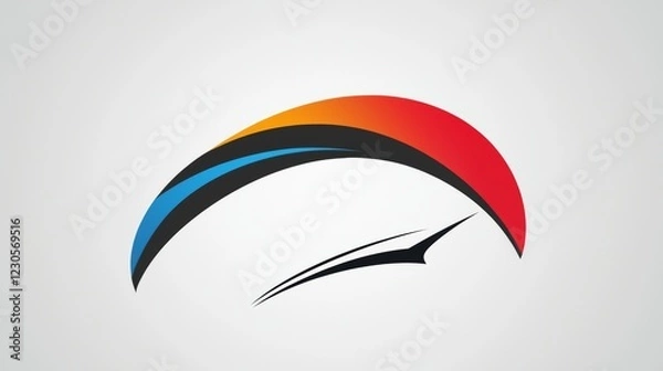 Obraz Dynamic curved logo design with a blend of colors representing innovation and creativity in modern branding. Generative AI