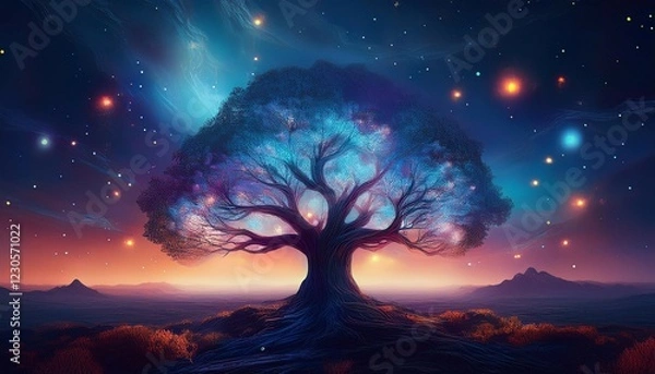 Obraz tree in the night
