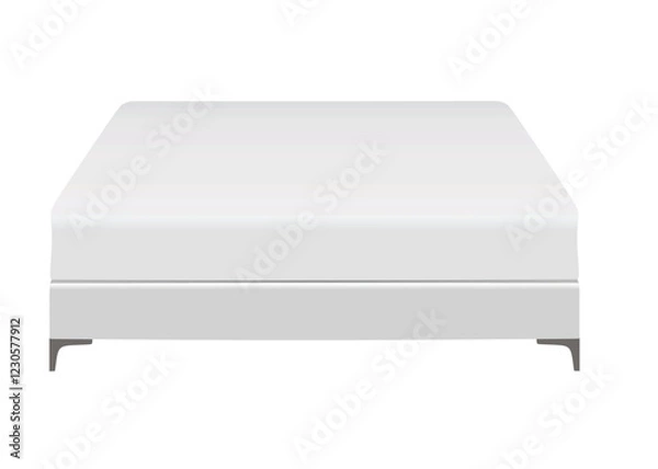 Obraz White  double bed. vector illustration