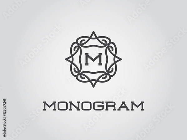 Fototapeta Compact Monogram Design Template with Letter Vector Illustration