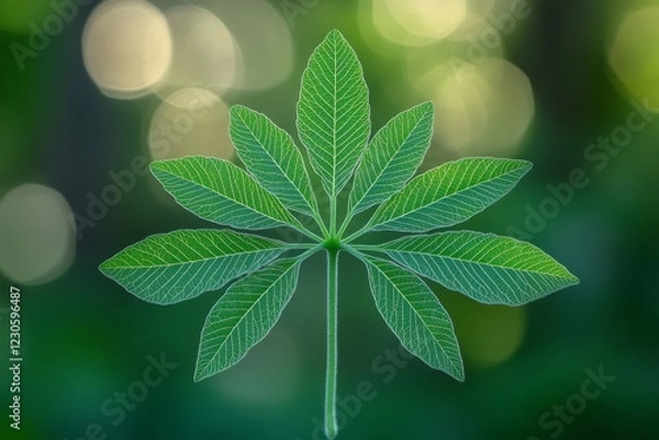Fototapeta Leaf with Green Background