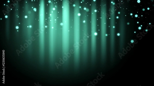Fototapeta Abstract black turquoise blue blurred background with rough grunge grain texture, dark green glowing gradient, and noise effect, minimalistic bright light tone with empty caption space