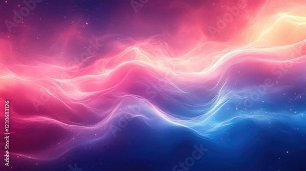 Fototapeta Colorful Abstract Waves Create a Mesmerizing Cosmic Effect. Generative AI