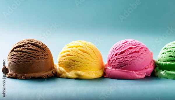 Obraz row of ice cream scoops