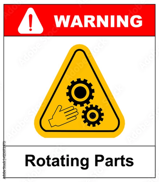 Obraz Rotating Parts Hazard sign, vector illustration