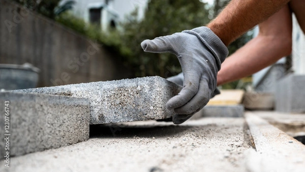 Obraz Laying concrete pavers