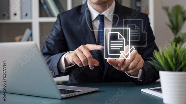 Fototapeta Digital Document Management: Streamlining Workflow Efficiency