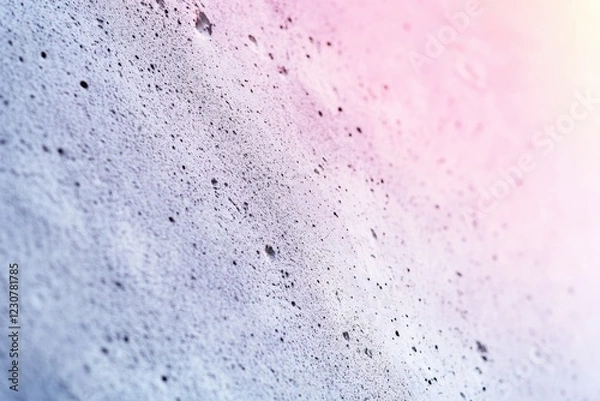 Fototapeta Close-up of a textured surface with small holes and a soft pink gradient.