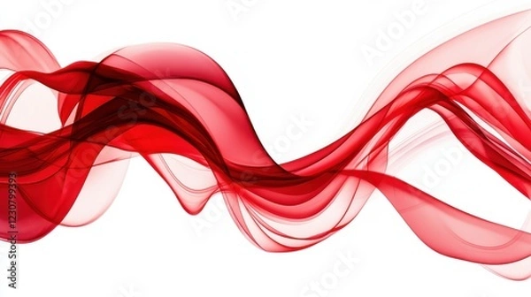 Obraz Flowing Ethereal Abstract Waves of Colorful Translucent Digital Art Patterns Undulating in Captivating Motion