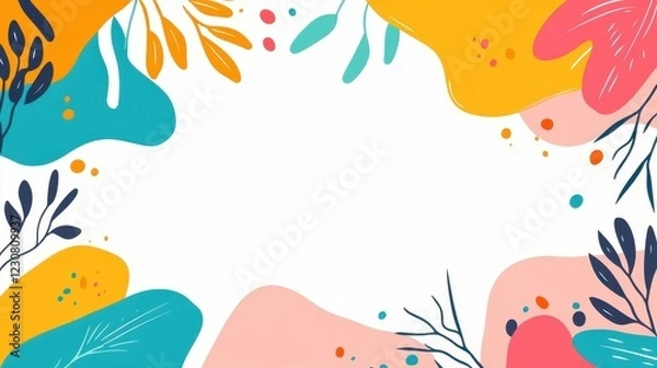 Fototapeta Vibrant abstract horizontal background with space for text. Perfect for summerthemed posters or graphic designs.