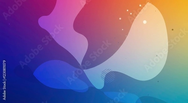 Fototapeta Abstract Colorful Fluid Art: A vibrant display of dynamic fluid shapes blend seamlessly across a gradient background, creating an eye-catching and modern design.