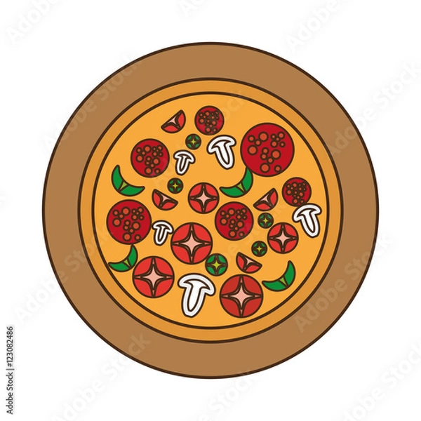 Obraz delicious italian pizza isolated icon vector illustration design