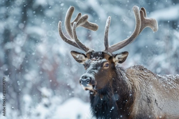 Fototapeta Moose in Its Natural Habitat in Alaska