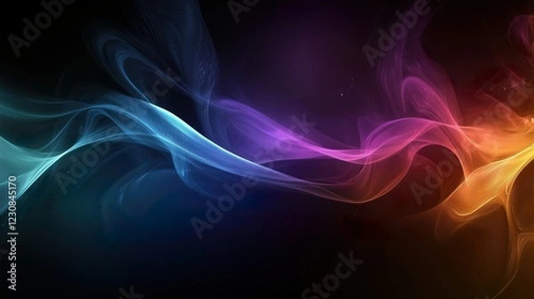 Fototapeta Colorful abstract wave patterns create visual harmony and movement