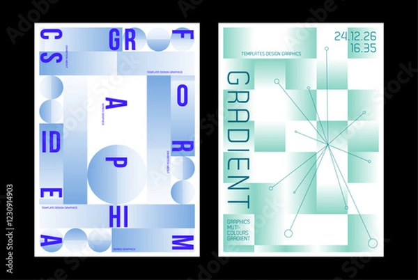 Obraz poster template typo layout editorial circle square gradient graphic design background