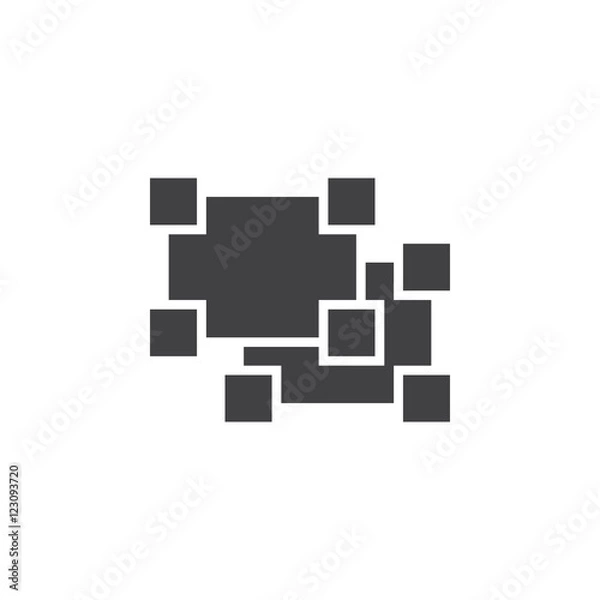 Fototapeta Ungroup object icon vector, solid logo illustration, pictogram isolated on white
