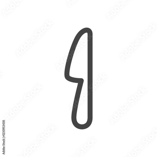 Obraz 線画日用品家電関連の単品アイコン　ナイフ