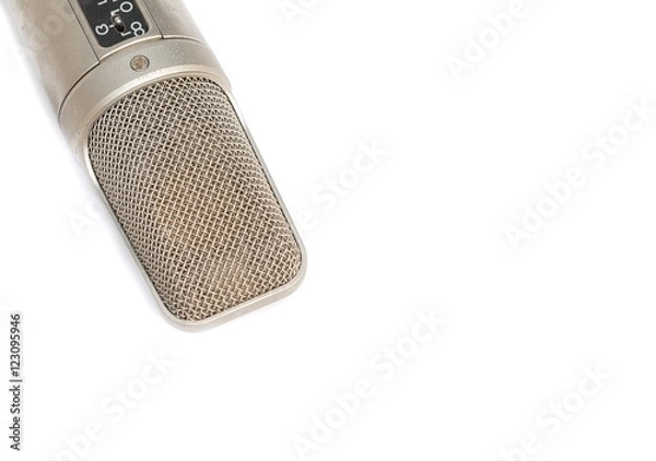 Obraz microphone, condenser mic on white background.