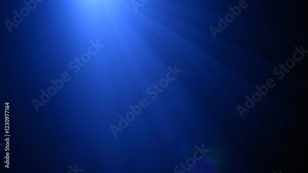 Obraz Celestial Blue Light Rays Dramatic Dark Blue Background with Lens Flare