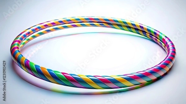 Fototapeta Vibrant Hula Hoop Isolated on White Background for Dynamic Portrait Photography, Colorful Fitness Accessory, Perfect for Sport, Dance, and Fun Activities, Eye-Catching Visuals