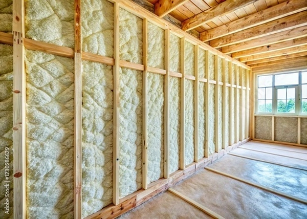 Obraz Spray Foam Insulation: New Home Construction, Energy-Efficient Walls