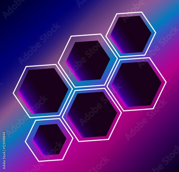 Fototapeta Hexagon abstract composition background