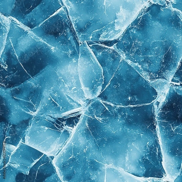 Fototapeta Cracked Ice Seamless Pattern Texture