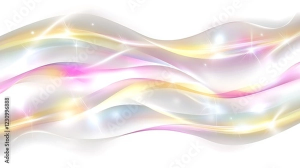 Fototapeta Abstract Pastel Waves With Sparkling Lights