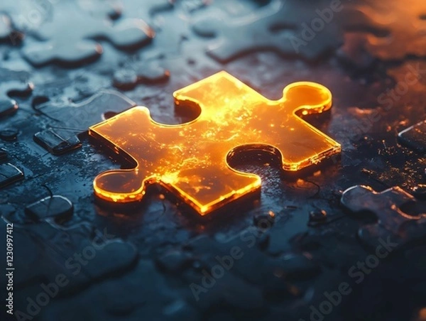 Fototapeta Glowing Puzzle Piece